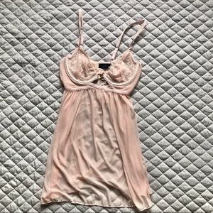 Lace Soft Cup Underwire Mesh Babydoll